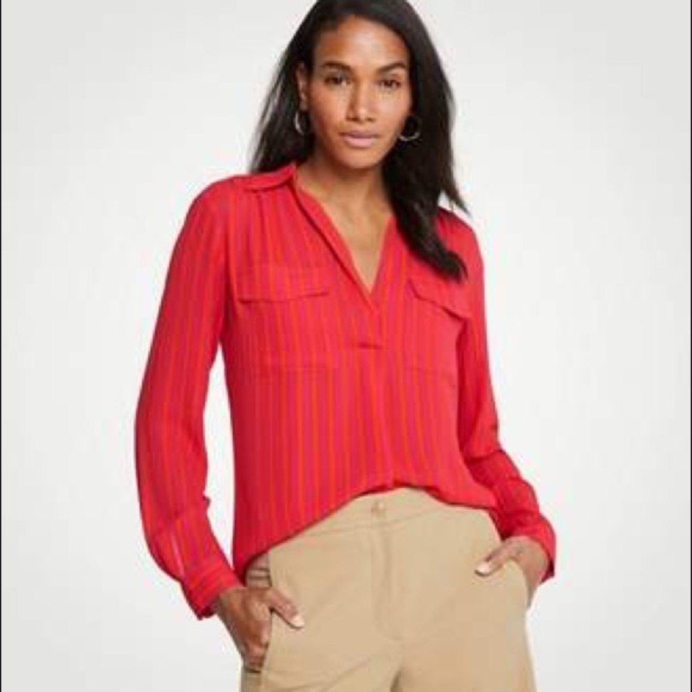 Ann Taylor Striped Camp Shirt ✨NWT✨